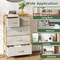 Natural-White 5-Drawer Storage Dresser Extra Top Shelf for Bedroom Organization